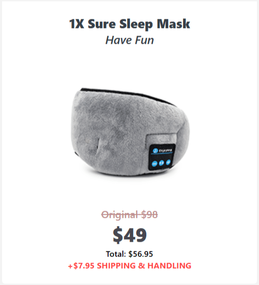 Sure Sleep Mask offer price 